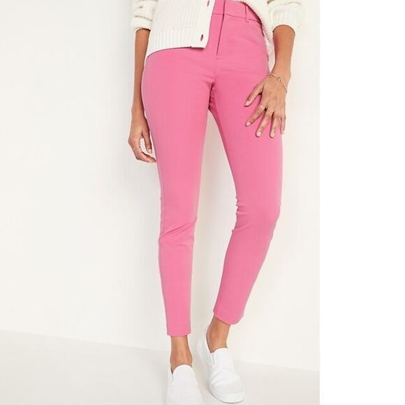 Old Navy Women's Pink High Rise Pixie Pants Size 0 NWT Barbiecore Preppy - Picture 1 of 6